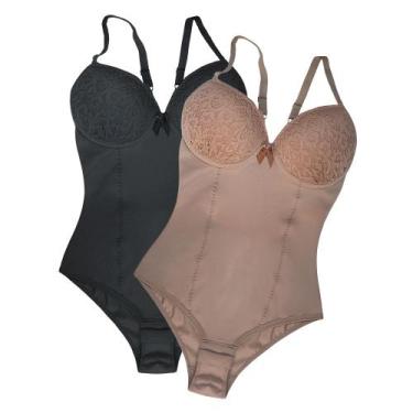 Imagem de Cinta Modeladora Feminina Alta compressão De Cetinete Body Adulto - Em