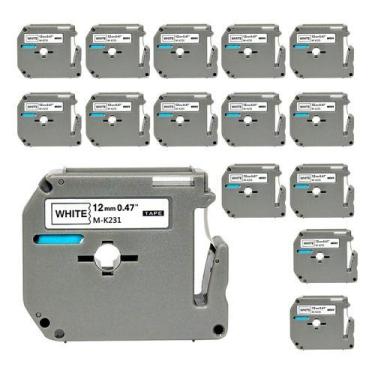 Imagem de 15x Fita Compatível Com Brother Mk231 T Branca 12mm Pt 80 70 Cor Branc