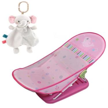 Imagem de Cadeira Banheira Retrátil e Dobrável Rosa + Naninha Elefante - Color B