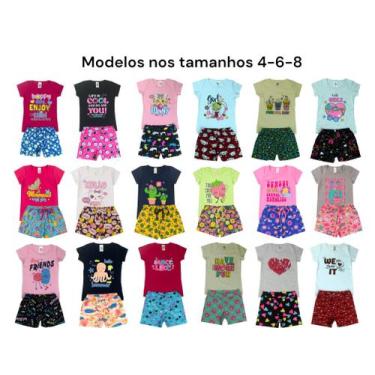 Imagem de Kit 5 Conjuntos Infantil Juvenil Menina + Chinelo 1 a 8 - Confecções C