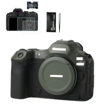 Imagem de DBZZ Película protetora do corpo da câmera para Canon R5 mark ii, adesivo antiarranhões para câmera inclui 2 peças de protetor de tela R5 Mark II e ferramentas (verde fosco militar)