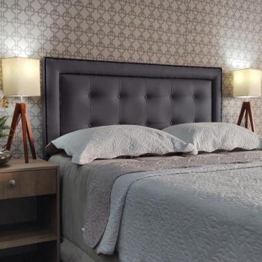 Imagem de Cabeceira King 195 Cama Box Diamond 2 Veneza 10 Cinza Corano Com Pés R
