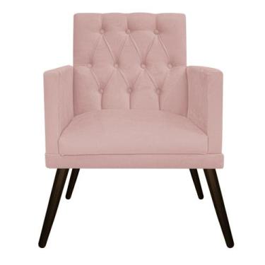 Imagem de Poltrona Decorativa Nanda Pés Palito Tabaco Sala de Espera Recepção Su