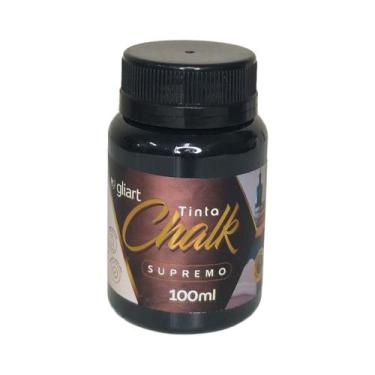 Imagem de Tinta Chalk Gliart 100ml Super Cobertura Para Artesanato, Preto