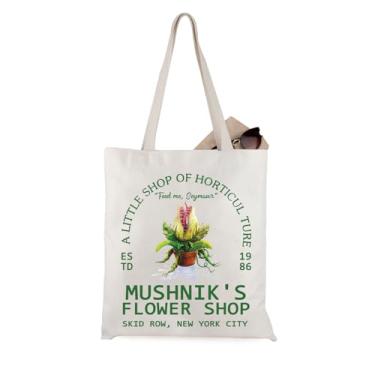 Imagem de WCGXKO Little Shop Presente de filme de terror Feed Me Seymour, presente para fãs de filmes assustadores, presente para amantes de terror, Bolsa Mushnik, Large