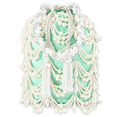 Imagem de Aheli Indian Potli Bags Gift for Women Evening Bag Clutch Ethnic Bride Purse com cordão, Verde menta