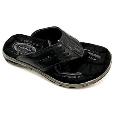 Imagem de Chinelo Masculino Pegada de Dedo em Couro Cor:Preto;Tamanho:37;Gênero:Masculino