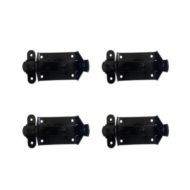 Imagem de Kit 4 Trinco Fecho Chato Portão Porta Cadeado 5X3Cm N0 Preto