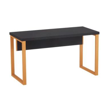 Imagem de Mesa Auxiliar Tubolar PE 40 Pandin 90 Cm Preto e Laranja