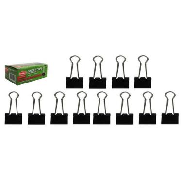 Imagem de Clips Prendedor de Metal Preto 1,9CM com 12 peças - KOPECK