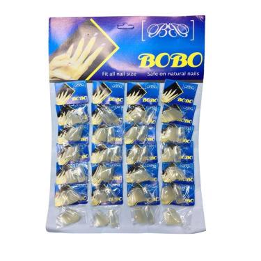 Imagem de Cartela 24 Pacotes Unhas Postiças Realista Bobo Transparente