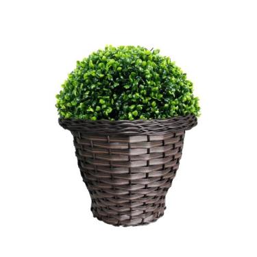 Imagem de Vaso Trançado Fibra Sintética Plantas Palha Decorativo - Vime Sintétic