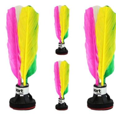 Imagem de Kit 5 Peteca Profissional Colorida Brincadeira Diversão Sport - LMG DI