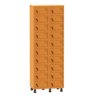 Imagem de Armário Porta Objetos de Aço 2 Vãos 20 Portas Fechadura Pandin 1,90 m 