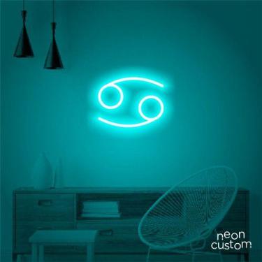 Imagem de luminaria letreiro Neon Led Signo Câncer 100x80 luminoso decoração p/ 