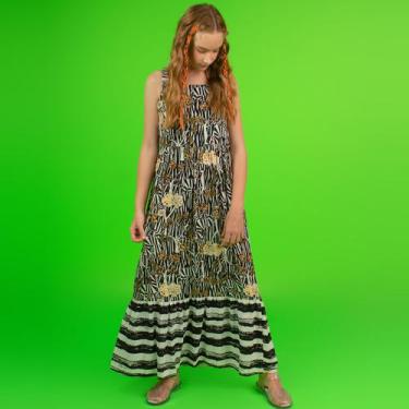 Imagem de Vestido Longo Viscose "Zebra" - Saia de Filó, 14, Estampado