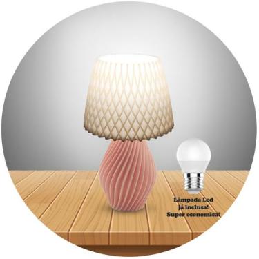 Imagem de Abajur Luminária Espiral De Mesa Quarto Moderno C/ Lâmpada - MARXGREG 