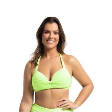 Imagem de Top Biquíni Meia Taça Borboleta Plus Size em Textura - Cor de Cacau, G