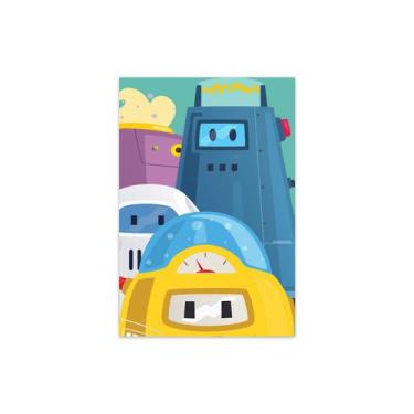 Imagem de Placa Decorativa MDF infantil Robôs 20x30cm - Quartinhos