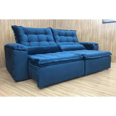 Imagem de Sofá Retrátil Reclinável 2,50 m Azul 325 Florença