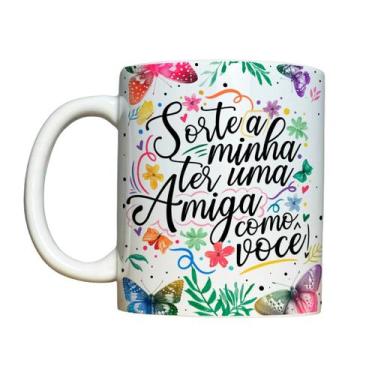 Imagem de Caneca 325ml Sorte a minha ter uma amiga como você! Amizade - LARANJA 