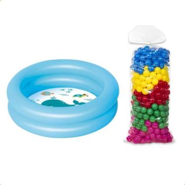Imagem de Piscina Infantil Para Criança Bebês 28 litros + 25 Bolinhas coloridas 