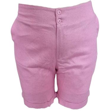 Imagem de Bermuda Social Feminina de Linho com Elástico no Cós Plus Size Raio de Luz