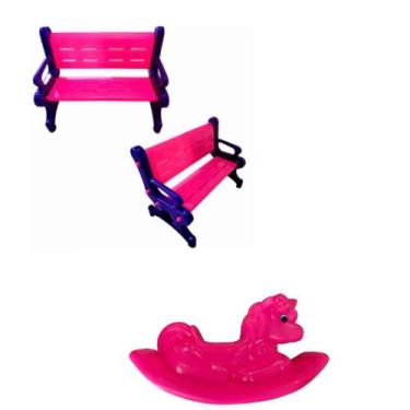 Imagem de Banco Plástico com Unicórnio  Kit Playground Infantil Ideal para Menin
