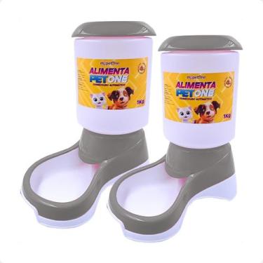 Imagem de Combo 2 Comedouro Automático Alimenta Pet One - Nude - Mypetone