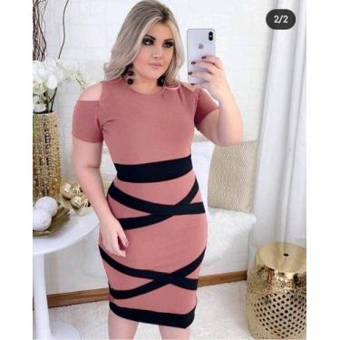 Imagem de Vestido Midi Plus Size X Moda Feminina Evangélica - MISS FLOWER, Rosê,