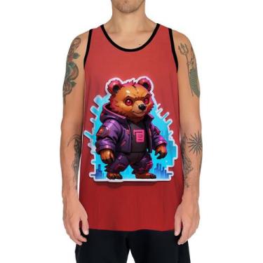 Imagem de Camiseta Regata Tshirt Animais Cyberpunk Urso Marrom HD 3 - Enjoy Shop