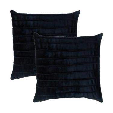 Imagem de Kit 2 Capas para Almofada Drapeada Line em Veludo 43x43 com Enchimento