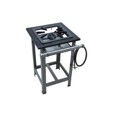 Imagem de Fogão 1Boca c/Pé 40x40 Super Luxo Aço 430 Alta Pressão Metalmaq
