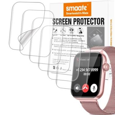 Imagem de smaate Protetor de tela compatível com smartwatch AKUMAKA G39 e Fitniv IW2 de 4,7 cm, TPU macio, 6 peças