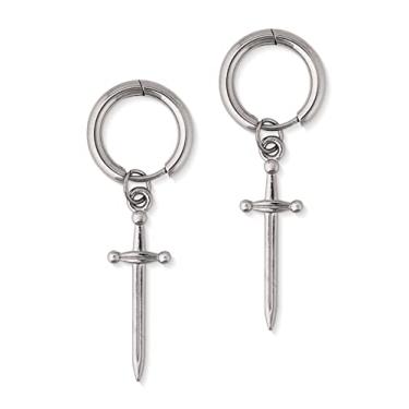 Imagem de Sacina Brincos de espada de adaga gótico, brincos de espada, brincos de faca, brincos góticos, presentes de Halloween, Natal, Ano Novo, joias de presente para mulheres, Aço inoxidável, Sem Pedra Preciosa