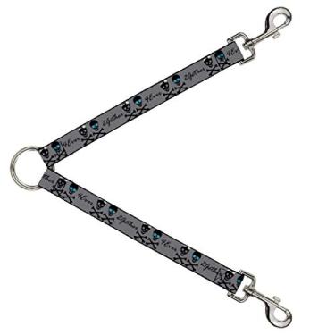 Imagem de Buckle-Down Divisor de correia DLS-W30003-W 2gether 4ever Skulls, 3,8 cm de largura - 76,2 cm de comprimento