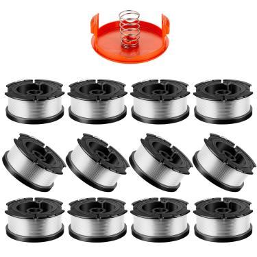 Imagem de VineHii Carretel comedor de ervas daninhas AF-100 compatível com Black and Decker BESTA510 LSTE525 LST522 LST300, carretel de alimentação automático AFS de substituição 9 m 0,2 cm (12 carretéis, 1