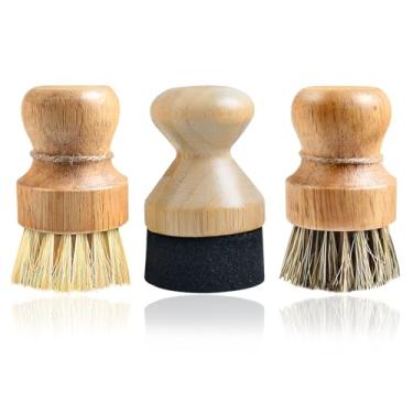 Imagem de LEONTOOL 3 peças de tábua de corte, aplicador de cera de óleo e conjunto de pincéis aplicador de madeira de bambu natural para placas de óleo mineral, blocos de açougueiro de madeira, espátulas,