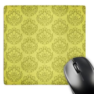 Imagem de 3dRose Mouse pad LLC 20 x 20 x 0,63 cm, damasco verde em ouro (mp_44273_1)