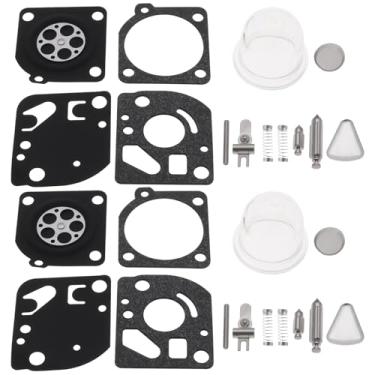Imagem de Micro Traders 2 conjuntos de kit de reparo de diafragma de carburador 545081848 kit de junta de carburador 545130001 compatível com Husqvarna 125R 128R 124C 128 CD LDX DJX 128LD 128RJ aparador