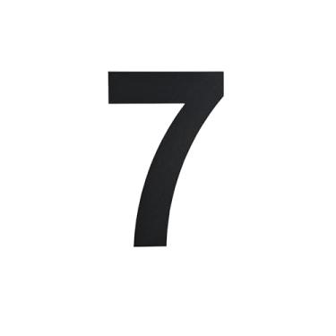 Imagem de Números de casa de aço inoxidável, 10 cm, design flutuante, à prova de intempéries, número de caixa de correio de fácil instalação/número de endereço residencial para uso externo (preto, número 7)