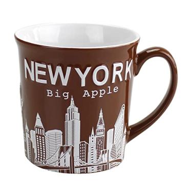 Imagem de Torkia - New York Big Apple City Skyline Jumbo Ceramic Mugs - 12oz (Brown)