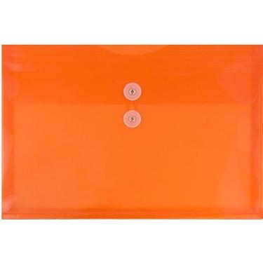 Imagem de JAM PAPER Envelopes de plástico com fecho de botão e cordão de amarrar - Folheto de letras - 24 x 33 - Laranja - 3/Pacote