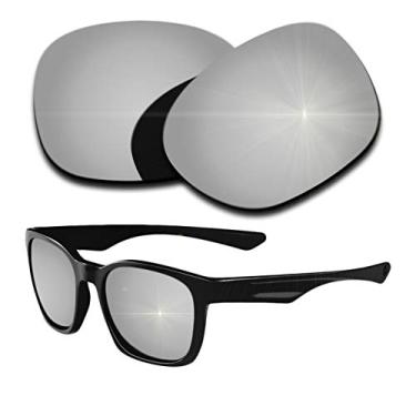 Imagem de Lentes de reposição polarizadas para óculos de sol Oakley Garage Rock - Revestimento espelhado prateado