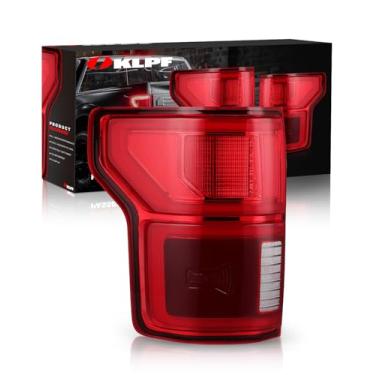 Imagem de OKLPF Luz traseira de LED com ponto cego compatível com Ford F150 F-150 Raptor de substituição KL3Z13405B 2018 2019 2020, conjunto de sinal de lâmpada de freio traseiro de substituição com lâmpada,