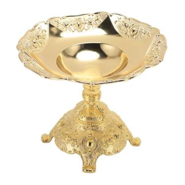 Imagem de Bandeja de Frutas Estilo Europeu, Metal, Liga de Zinco, Lanche, Porca, Servir Comida, Rack de Armazenamento para Festa de Casamento, Decoração de Mesa de Jantar (Ouro)