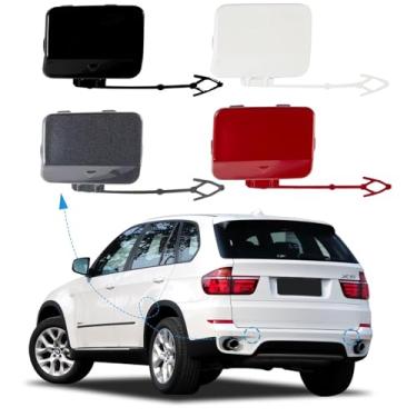 Imagem de Tampa do gancho de reboque do para-choque traseiro do carro para BMW X5 Series LCI 2011 2012 2013 51127271815 (preto, lado direito do passageiro) capa de gancho de reboque