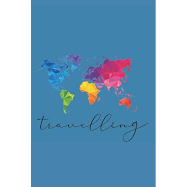 Imagem de Reisetagebuch, Travelbook A5, blau: 120 Seiten, 6x9 Inc., Tagebuch, Reise, Travel, Welt, Weltkarte, Wanderlust, Weltenbummler, Abenteuer, Erlebnisse, ... Ideenbuch, Schreibheft, Traveltagebch