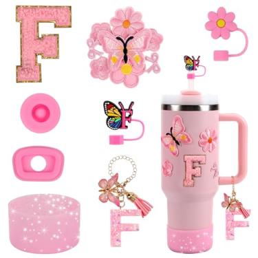 Imagem de Conjunto de acessórios de copo de 15 peças para copo Stanley Cup 850 g 1,134 g copo com alça, incluindo capa de canudo de silicone e bota, tampa à prova de derramamento, pingentes Stanley, pingente de