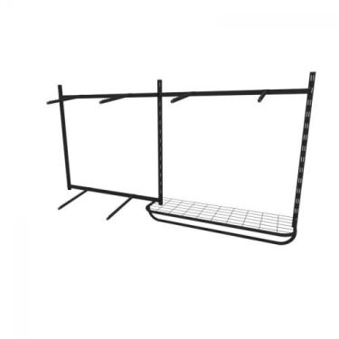 Imagem de Arara de roupas para loja quarto closet 13 peças regulável 200x100 cm 